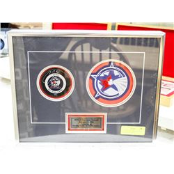 ALL STAR DEEP FRAMED SIGNED PUCK/PATCH CURTIS
