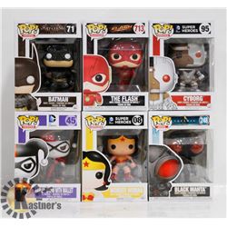 LOT OF 6 ASSORTED FUNKO POP VINYL FIGURES.