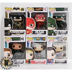 LOT OF 6 ASSORTED FUNKO POP VINYL FIGURES.
