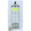 Image 1 : 1964 GLASS/METAL BARBERS GERMICIDE JAR