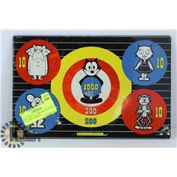 FELIX THE CAT 1960'S METAL STAND UP TARGET BOARD -