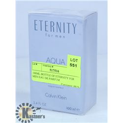100ML BOTTLE OF CALVIN KLEIN ETERNITY FOR MEN AQUA