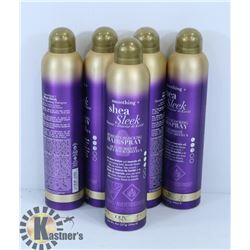 5 CANS OF OGX SOOTHING & SHEA SLEEK HAIRSPRAY