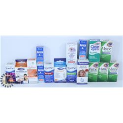 LOT OF ASSORTED EAR & EYE DROPS.