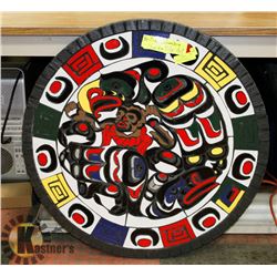 3 FOOT BEAUTIFUL HAND MADE CERAMIC TILE NATIVE ART