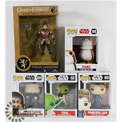 LOT OF 4 FUNKO POPS AND TYRION LANNISTER FIGURE