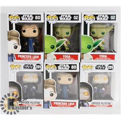 LOT OF 6 ASSORTED FUNKO POPS