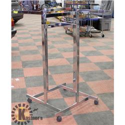 4 POST COMMERCIAL CHROME PLATED CLOTHING RACK