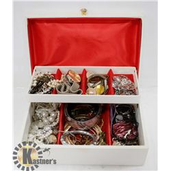 VINTAGE BUXTON BOX AND JEWELLERY BOX WITH STERLING