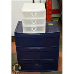 3 DRAWER LARGE BLUE STORAGE UNIT AND SMALL 3