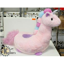 LARGE STUFFED ANIMAL UNICORN.