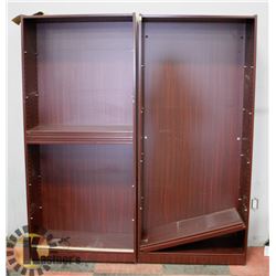 LOT OF 2 BOOKSHELVES, 31.5"X14"X71".