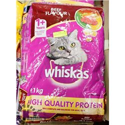 WHISKAS BEEF FLAVOR CAT FOOD 9.1KG,
