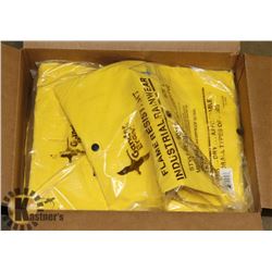 BOX OF 11 FLAME RETARDANT RAIN GEAR SIZE LARGE.