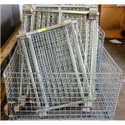 LOT OF 4 FOLDING METAL CRATES.