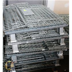 LOT OF 5 FOLDING METAL CRATES.