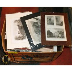 BOX OF 50+ MATTED 19TH CENTURY & EARLY 20TH