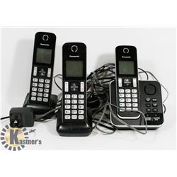 3 PANASONIC PHONES INCL BASE.