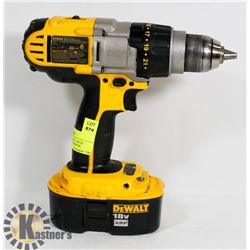 DEWALT XRP 18V DRILL WITH BATTERY AND NO CHARGER.