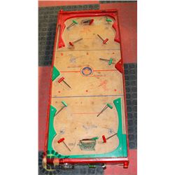 ANTIQUE WOODEN TABLE TOP HOCKEY GAME