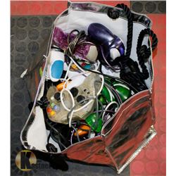 BAG OF ASSORTED VIDEO GAME CONTROLLERS.