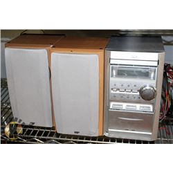 JVC CD/TAPE/RADIO STEREO WITH 2 SPEAKERS.