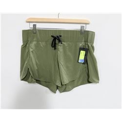 HURLEY WOMEN'S GREEN ATHLETIC SHORTS.