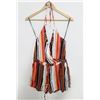 Image 1 : VOLCOM LADIES STRIPED ROMPER. SIZE MEDIUM.