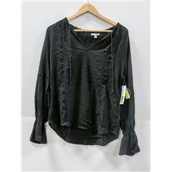 SOCIETY AMUSE BLACK LADIES PEASANT SHIRT SIZE SM.