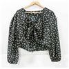 Image 1 : SOCIETY AMUSE LADIES FLORAL LONG SLEEVE CROP TOP.