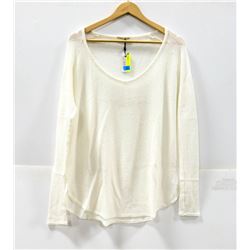 WOMEN'S WHITE SOFT KNIT DRIFTER BEACH SWEATER SIZE X-SMALL