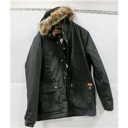 VOLCOM MEN'S LINED BLACK PARKA. SIZE XL.
