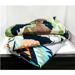 LOT OF THREE SLOW TIDE BEACH TOWELS.