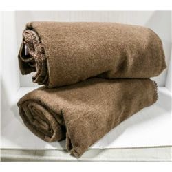 PAIR OF ORB BROWN THROW BLANKETS.