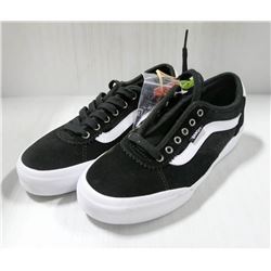 VANS BLACK AND WHITE YOUTH SIZE 3 SHOES.