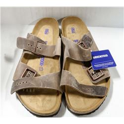 BIRKENSTOCKS MEN'S LEATHER LIGHT BROWN SANDAL. 13.