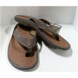 OLUKAI MEN'S BROWN FLIP FLOP SANDALS SIZE 13.