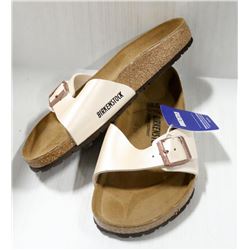 BIRKENSTOCKS LADIES PEARL WHITE STRAP SANDALS S 9.