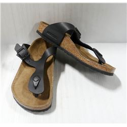 BIRKENSTOCK BLACK LEATHER THONG SANDALS LADIES 2