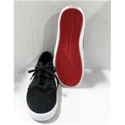 LAKAI BLACK/WHITE SKATE SHOE BOYS SIZE 5. RED BOTTOM