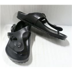 BIRKENSTOCK HARD BLACK PLASTIC SANDALS. SIZE L3
