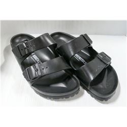 BIRKENSTOCK BLACK HARD PLASTIC SANDALS SIZE L5.