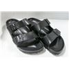 Image 1 : BIRKENSTOCK BLACK HARD PLASTIC SANDALS SIZE L5.