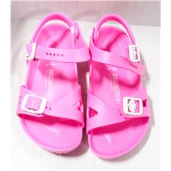 BIRKENSTOCK HOT PINK HARD PLASTIC SANDALS SIZE C13