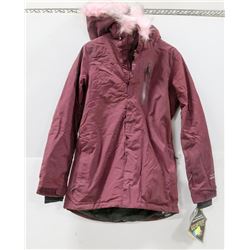 WOMEN'S VOLCOM BURGUNDY SNOWBOARDING PARKA SIZE XL
