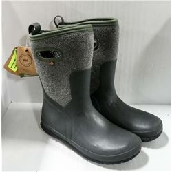 BOGS GREY LINED RAIN BOOT SIZE 6.