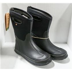 BOGS BLACK LINED RAIN BOOT YOUTH SIZE 7