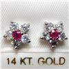 Image 1 : 14K White Gold Diamond (0.60Ct,Si2-I-1,G-H)(RUBYct) 0.2 Earrings (~weight 1.42g), Made in Canada, Ap