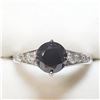Image 1 : 14K White Gold Black Diamond Treated (1.7ct) Diamond(0.14ct) Ring (~Size 6.75) (~weight 3.66g), Made