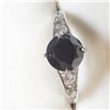 Image 2 : 14K White Gold Black Diamond Treated (1.7ct) Diamond(0.14ct) Ring (~Size 6.75) (~weight 3.66g), Made